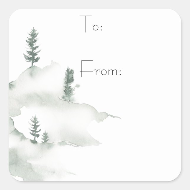 Winter Scene Square Sticker (Front)