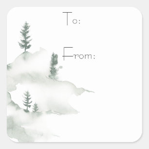 Winter Scene Square Sticker