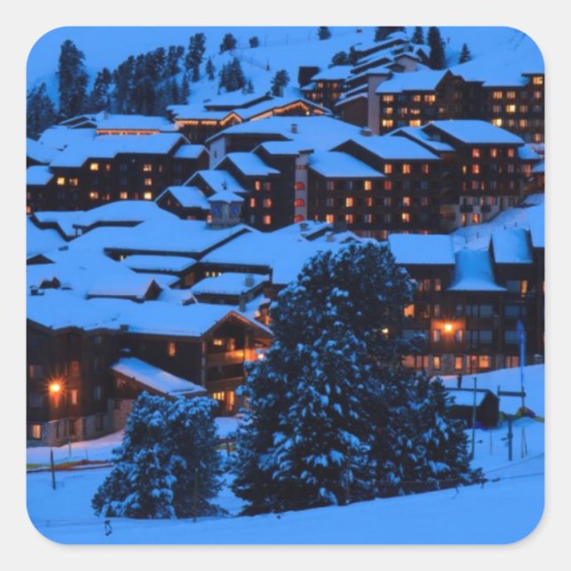 Winter Scene Square Sticker (Front)