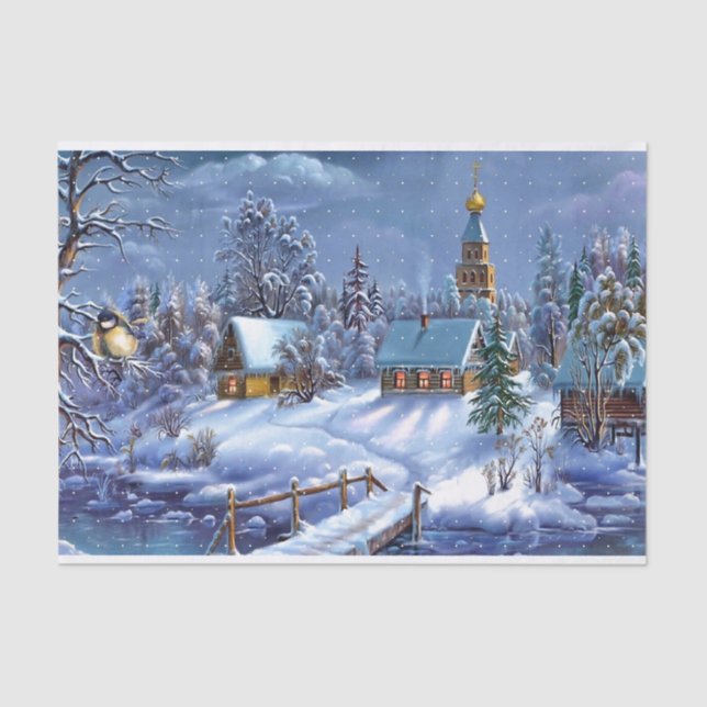 Winter Scene Tissue Paper (Front)