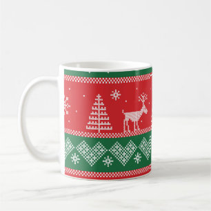 Winter scene: vintage seamless pattern coffee mug