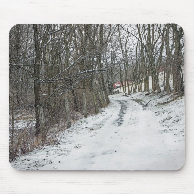 Winter scene Where the road may take you Mouse Mat (Front)