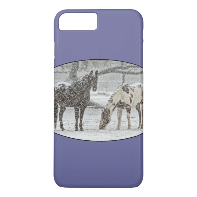 Winter Scene with 2 Horses Case-Mate iPhone Case (Back)