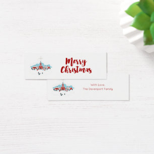 Winter Scene with a Red Church and Christmas Star