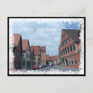 Winter Scene With Houses Postcard