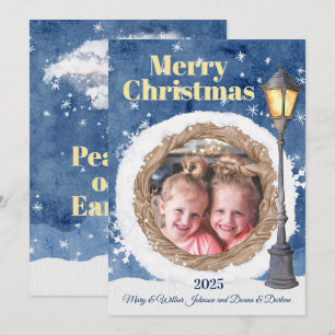 Winter Scene with Lamppost Holiday Card