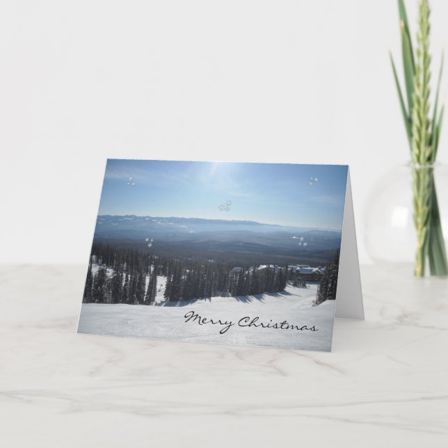 Winter Scene with Snow Covered Trees Holiday Card (Front)