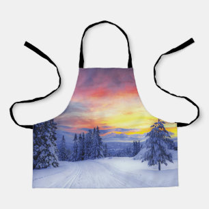 Winter scenery apron