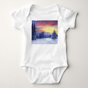 Winter scenery   baby bodysuit