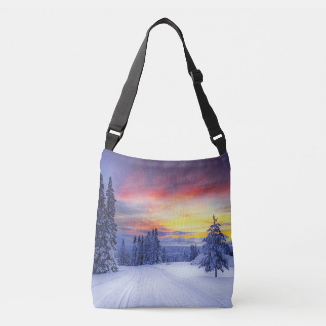 Winter scenery   crossbody bag (Front)