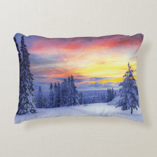 Winter scenery decorative cushion