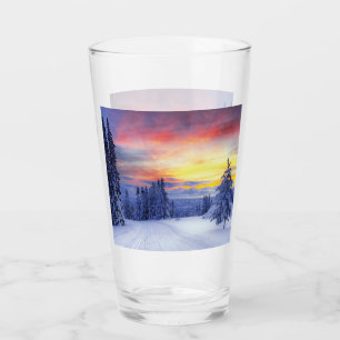 Winter scenery glass