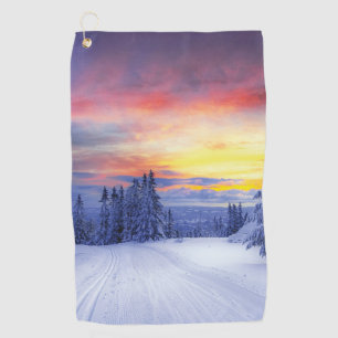 Winter scenery  golf towel