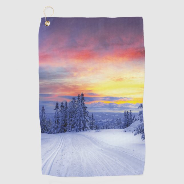 Winter scenery  golf towel (Front)
