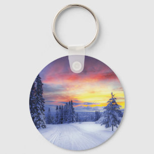 Winter scenery key ring