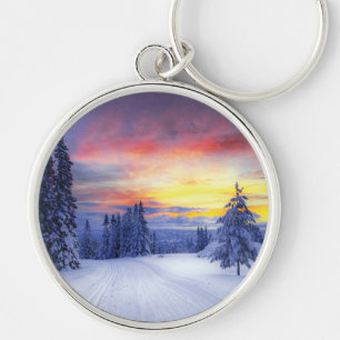 Winter scenery key ring