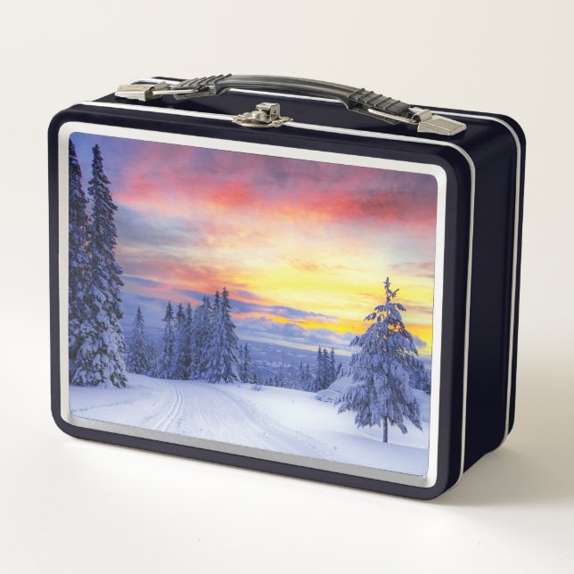 Winter scenery   metal lunch box (Front)