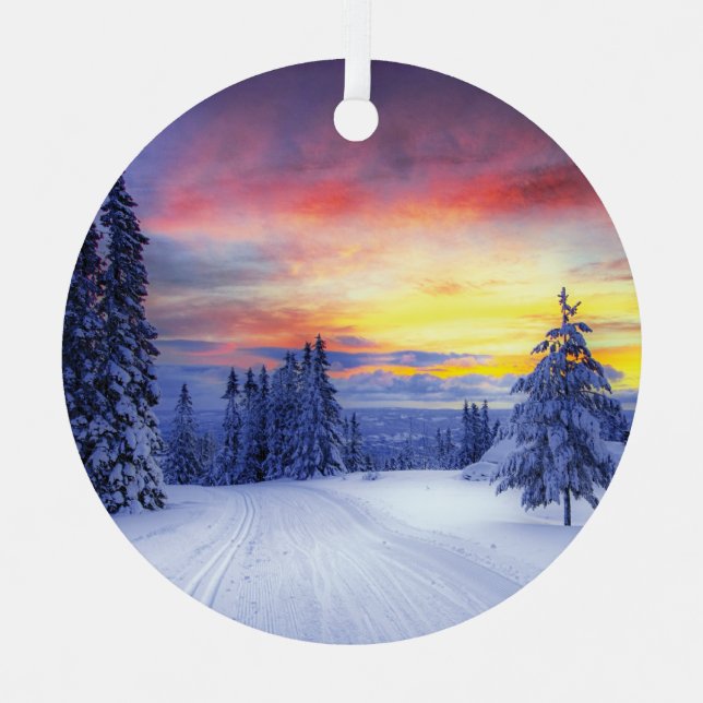 Winter scenery   metal tree decoration (Front)
