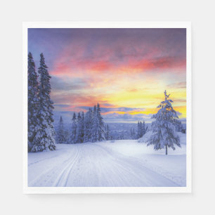 Winter scenery napkin