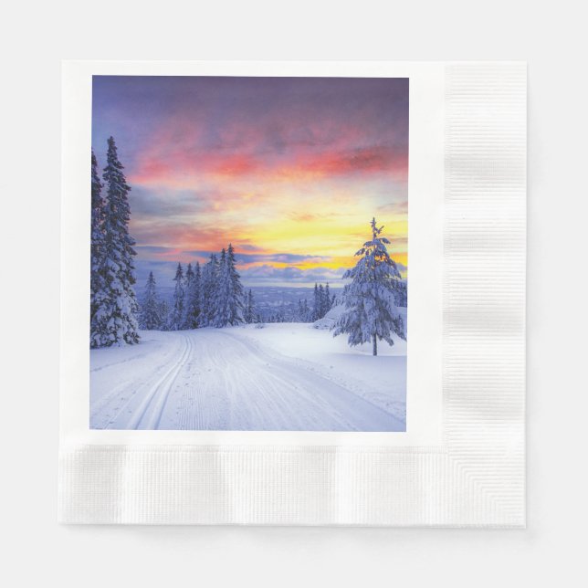 Winter scenery napkin (Front)