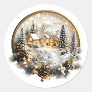Winter Scenery Sticker, Label
