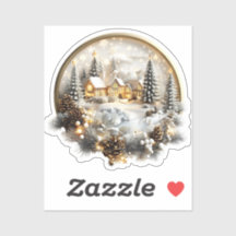 Winter Scenery Sticker, Label