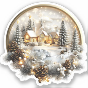 Winter Scenery Sticker, Label