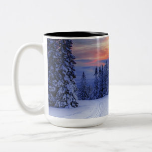 Winter scenery Two-Tone coffee mug
