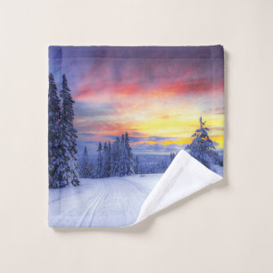 Winter scenery wash cloth