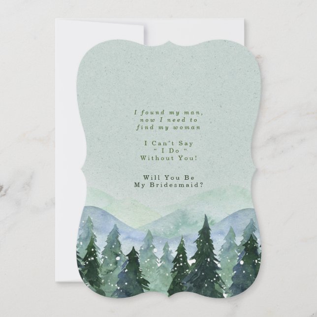 Winter Scenery Will You Be My Bridesmaid  Invitation (Front)