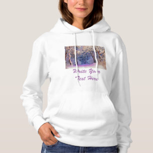 Winter scenery with snowed trees watercolor  hoodie
