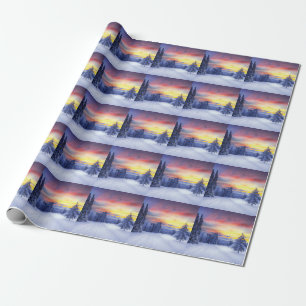 Winter scenery wrapping paper