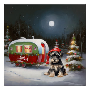 Winter Schnauzer Caravan Christmas Adventure Poster