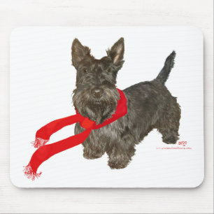 Winter Scottie in Wam Scarf Mouse Mat