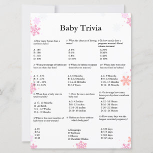 Winter script baby trivia game baby shower game