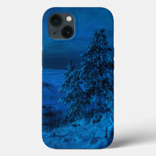 Winter sea coast in moonlight iPhone 13 case