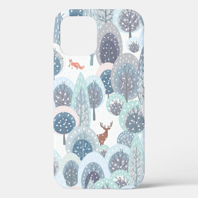 Winter seamless pattern with abstract flat handdra Case-Mate iPhone case (Back)