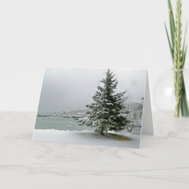 Winter Seascape Holiday Card (Front)