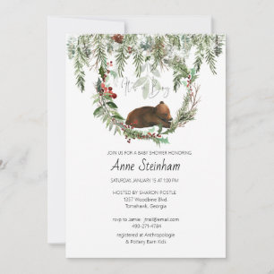Winter Season Baby Boy Shower Invitation