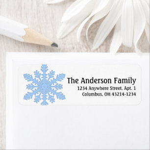 Winter Season Blue Snowflake Address