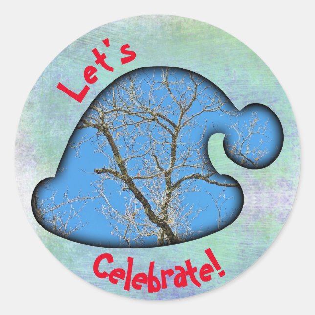 Winter season Celebration Stickers w/custom text (Front)