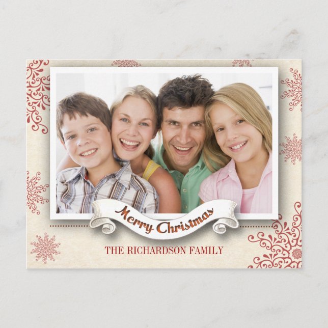 winter season Christmas greetings photo postcard (Front)