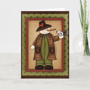 Winter Season Snowfolk Snowman Greeting Card 4