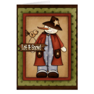 Winter Season Snowfolk Snowman Greeting Card 5