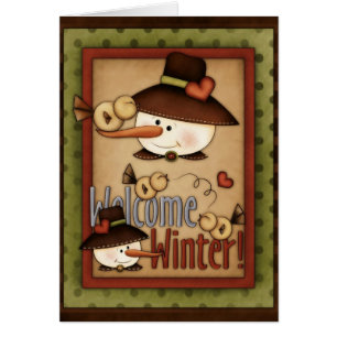 Winter Season Snowfolk Snowman Greeting Card 6