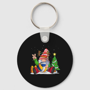 Winter Season Volleyball Gnome Christmas for Boys Key Ring