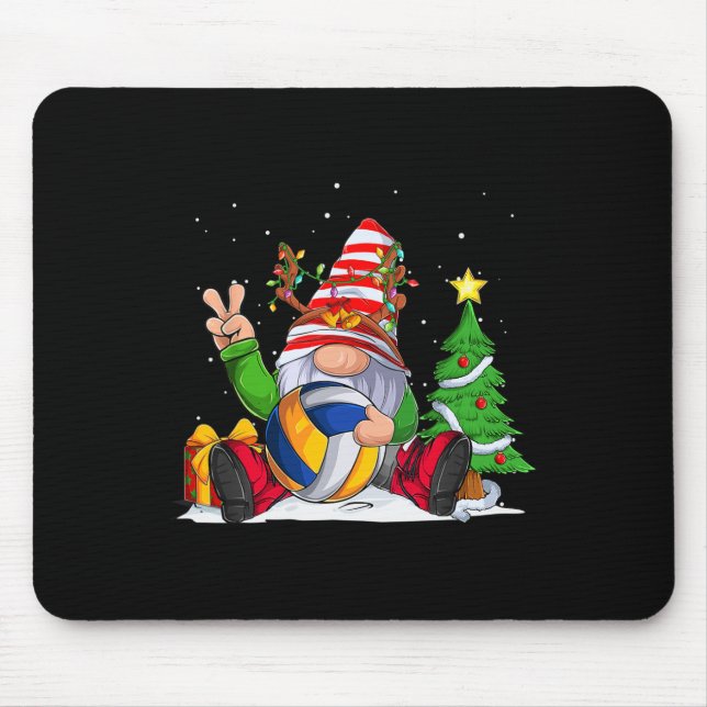 Winter Season Volleyball Gnome Christmas  for Boys Mouse Mat (Front)