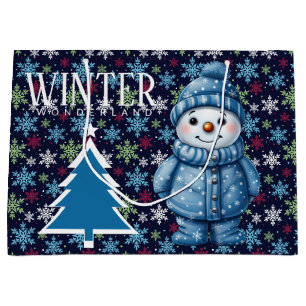 Winter Seasonal Snowman   Large Gift Bag