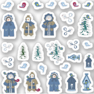 Winter Seasonal Vinyl Sticker (3" x 3") Collection