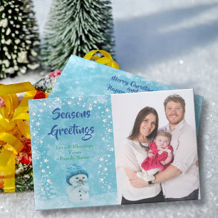 Winter Seasons Greetings Christmas New Year Photo Holiday Card